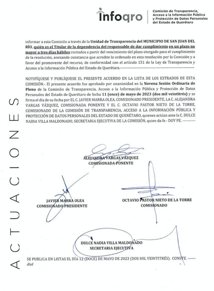 Resolución del Infoqro Querétaro