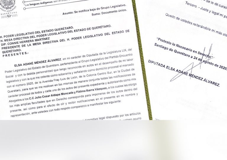 Así se separó Elsa Méndez del PES; quiere su propio grupo legislativo