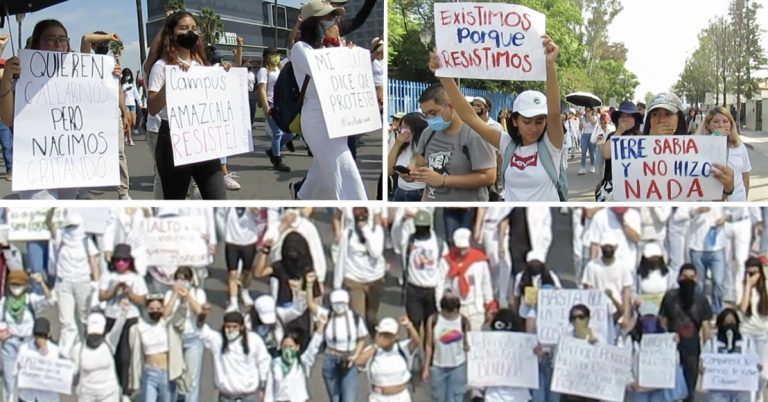 “Nos quieren silenciar, nos quieren callar”: marchan estudiantes de la UAQ