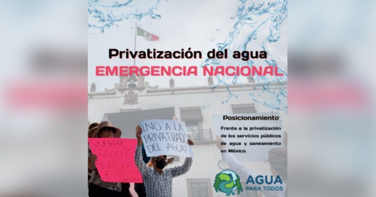 Piden hacer un frente contra la privatización del agua