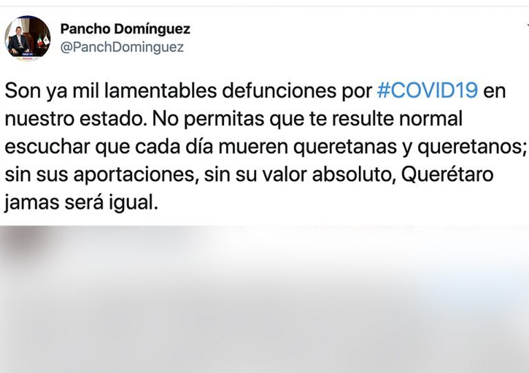 Querétaro registra mil personas fallecidas por Covid-19